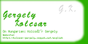 gergely kolcsar business card
